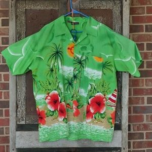 SALE!! ROUNDY BAY Hawaiian Shirt Mens Med